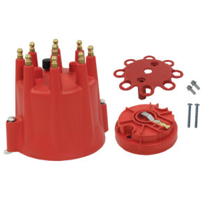 Cap, HEI Distributor Cap & Rotor Pro Series Ready to Run & Pro Billet V8 Replacement (Red)