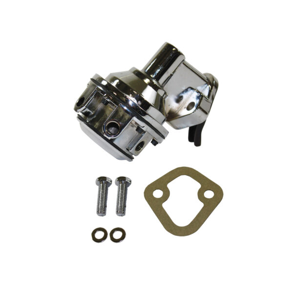 Fuel Pump, SB Chevy 265-283-305-307-327-350-400-409 Mechanical with Hardware (Chrome Aluminum) 1