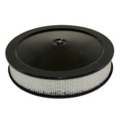 Air Cleaner Kit, 14″ X 3″ with Muscle Car Top / Paper Filter / Flat Base (Black Steel) 1