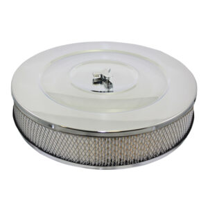 Air Cleaner Kit, 14" X 3" with Performance Top / Paper Filter / Recessed Base (Chrome Steel)