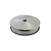 Air Cleaner Kit, 10″ X 2″ with Muscle Car Top / Paper Filter / Raised Base (Chrome Steel) 1