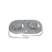 Master Cylinder Cover, GM Dual Bail 3″ x 5-3/4″ (Chrome Steel) 1