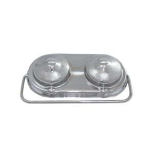 Master Cylinder Cover, GM Single Bail 2-3/8" x 5" (Chrome Steel)