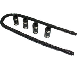 Heater Hose Kit, 44" With Aluminum Caps (Black Stainless Steel)