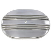 Air Cleaner Top, 12″ Oval Center Finned (Polished Aluminum) 1