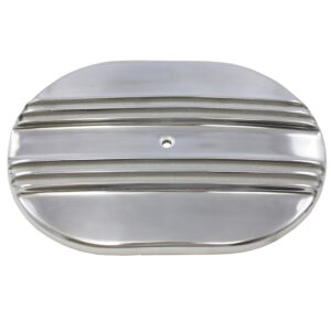 Air Cleaner Top, 12" Oval Center Finned (Polished Aluminum)