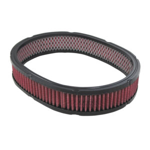 Air Cleaner Filter, 12" X 2" Oval with Red Oil (Washable)