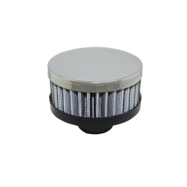 Breather Cap, Push-In “Shorty” Hi-Perf Washable Filter (Chrome Steel) 1