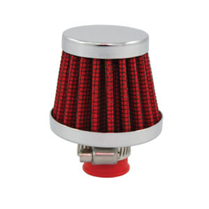 Breather Filter, Crankcase Vent fits 3/8" to 1/2" Tubes (Red)