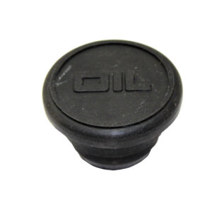Oil Plug, Push-In with Logo (Black Rubber)