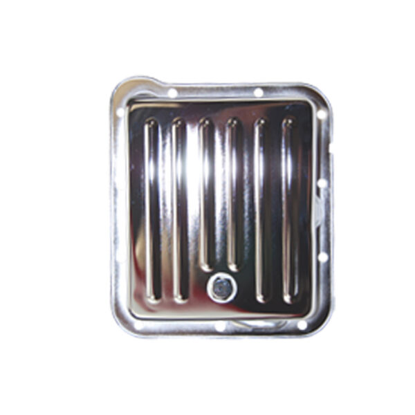 Transmission Pan, Ford C-4 Finned (Chrome Steel) 1