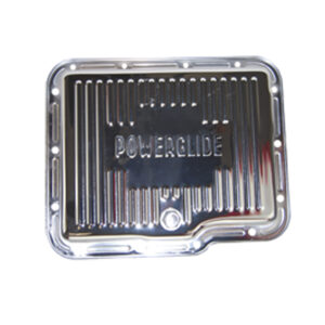 Transmission Pan, Chevy Powerglide Finned (Chrome Steel)