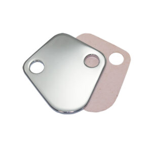 Block Off Plate, BB Chevy Fuel Pump with Gasket (Chrome Steel)