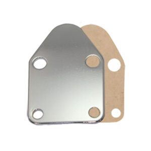 Block Off Plate, SB Chevy Fuel Pump with Gasket (Chrome Steel)