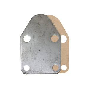 Block Off Plate, SB Chevy Fuel Pump without Gasket (Unplated Steel)