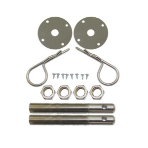 Hood Pin Kit, with Flip-Over Clips 1/2" Dia. (Stainless Steel)