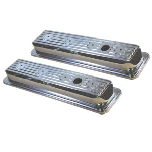 Valve Covers, 1985-up SB Chevy 5.0 - 5.7L 1-Hole (Chrome Steel)