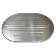 Air Cleaner Top, 12″ Oval Ball-Milled (Polished Aluminum) 1
