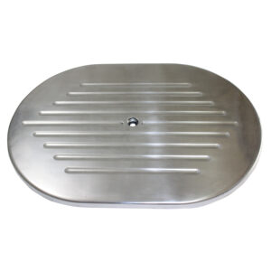 Air Cleaner Top, 12" Oval Ball-Milled (Polished Aluminum)