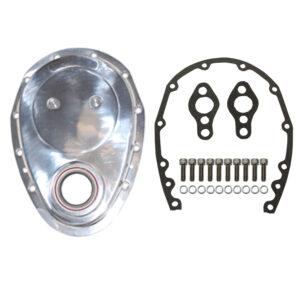 Timing Chain Cover, SB Chevy with Gaskets / Hardware (Polished Aluminum)