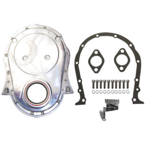 Timing Chain Cover, BB Chevy with Seal / Gaskets / Hardware (Polished Aluminum)