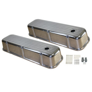 Valve Covers, 1965-95 BB Chevy Ball-Milled with Hole Tall (Polished Aluminum)