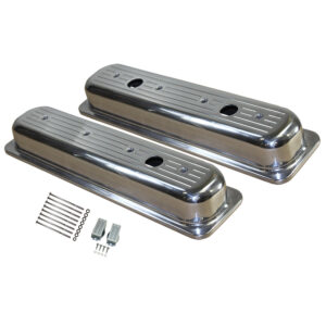 Valve Covers, 1987-97 SB Chevy Ball-Milled with Hole Short (Polished Aluminum)