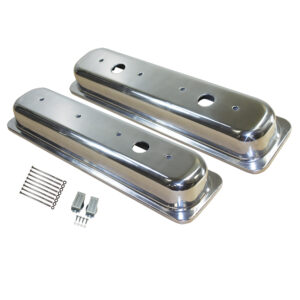 Valve Covers, 1987-97 SB Chevy Smooth with Holes Short (Polished Aluminum)