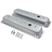 Valve Covers, 1987-97 SB Chevy Smooth with Hole Short (Polished Aluminum) 1