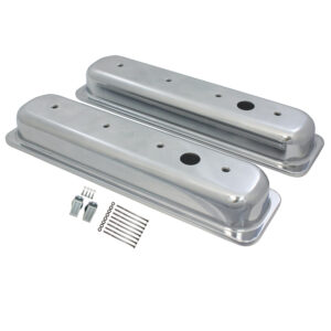 Valve Covers, 1987-97 SB Chevy Smooth with Hole Short (Polished Aluminum)