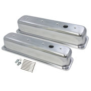 Valve Covers, 1987-97 SB Chevy Smooth with Hole Tall (Polished Aluminum) 1