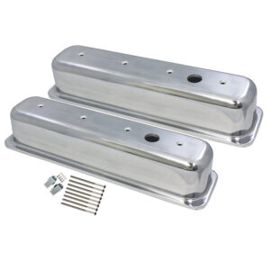 Valve Covers, 1987-97 SB Chevy Smooth with Hole Tall (Polished Aluminum)