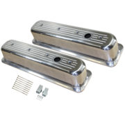 Valve Covers, 1987-97 SB Chevy Ball-Milled with Hole Tall (Polished Aluminum) 1
