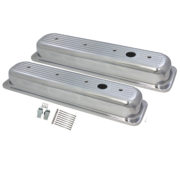 Valve Covers, 1987-97 SB Chevy Ball-Milled with Hole Short (Polished Aluminum) 1