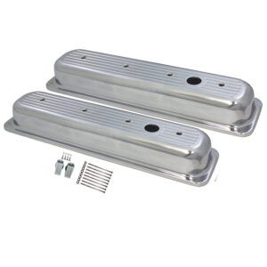 Valve Covers, 1987-97 SB Chevy Ball-Milled with Hole Short (Polished Aluminum)