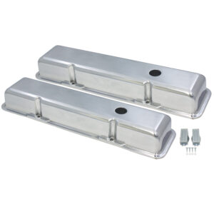 Valve Covers, 1958-86 SB Chevy Smooth with Hole Short (Polished Aluminum)