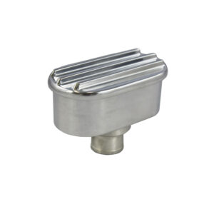 Breather Cap, Push-In Oval Finned (Polished Aluminum)