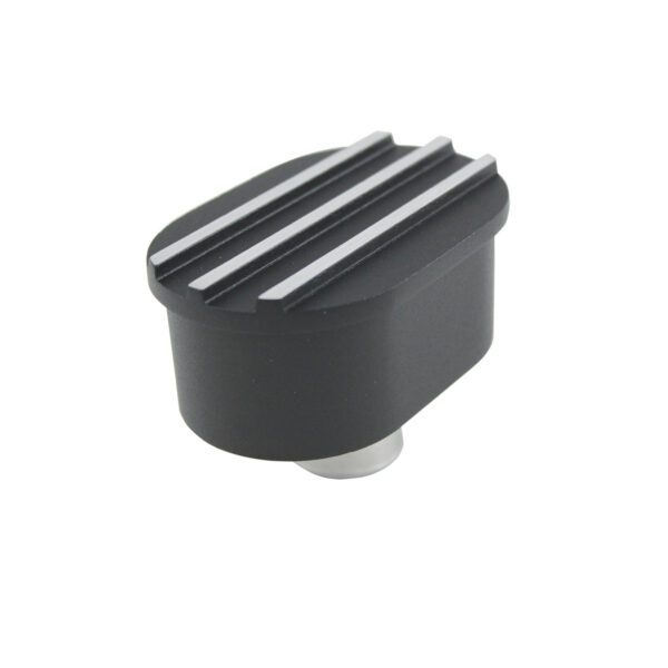 Breather Cap, Push-In Oval Finned (Black Aluminum) 1
