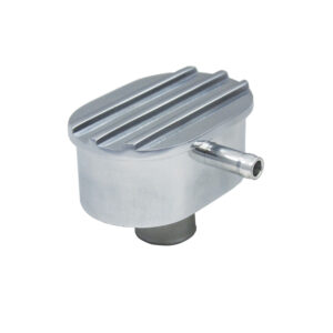 Breather Cap, Push-In with Tube Oval Finned (Polished Aluminum)
