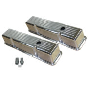 Valve Covers, 1958-86 SB Chevy Ball-Milled with Hole Tall (Polished Aluminum) 1