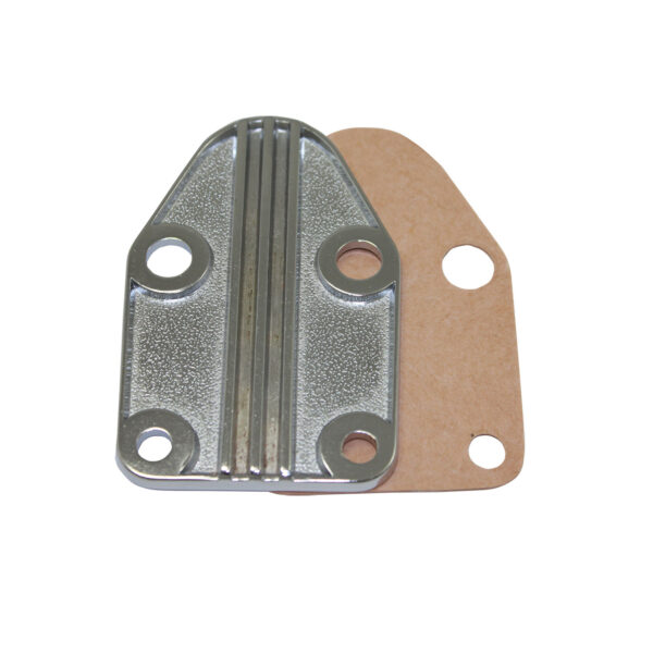 Block-Off Plate, SB Chevy Fuel Pump with Gasket (Diecast Aluminum) 1
