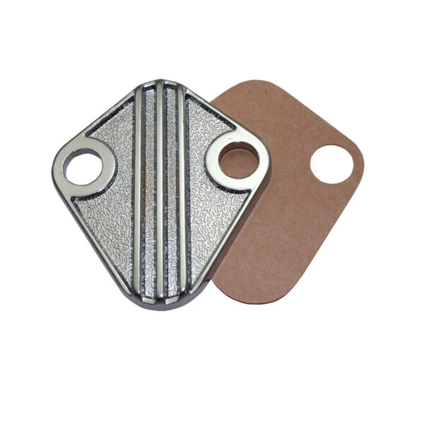 Block-Off Plate, BB Chevy Fuel Pump with Gasket (Diecast Aluminum) 1