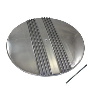 Air Cleaner Top, 14" Center Finned (Polished Aluminum