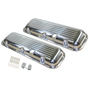 Valve Covers, 1965-95 BB Chevy Ball-Milled with Hole Short (Polished Aluminum)