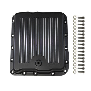 Transmission Pan, GM 700R4 Finned with Gasket/Hardware (Black Aluminum)