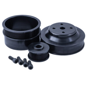 Pulley Set, 1979-93 SB Ford 302 Mustang 5.0L Serpentine Underdrive (Black Aluminum)