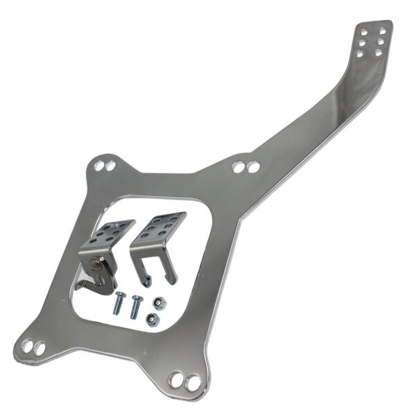 Carb Linkage Plate, with Brackets (Chrome Steel) 1