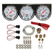 Gauge, 2-5/8″ Triple with Oil Pressure, Voltage & Water Temp (Chrome) 1