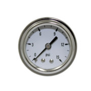 Gauge, Fuel Pressure Mechanical 0-15 PSI Dry (Chrome Steel with White Face) 1