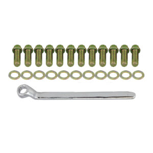 Bolt Kit, SB Chevy Intake 12pc Set with Wrench (Gold Steel)